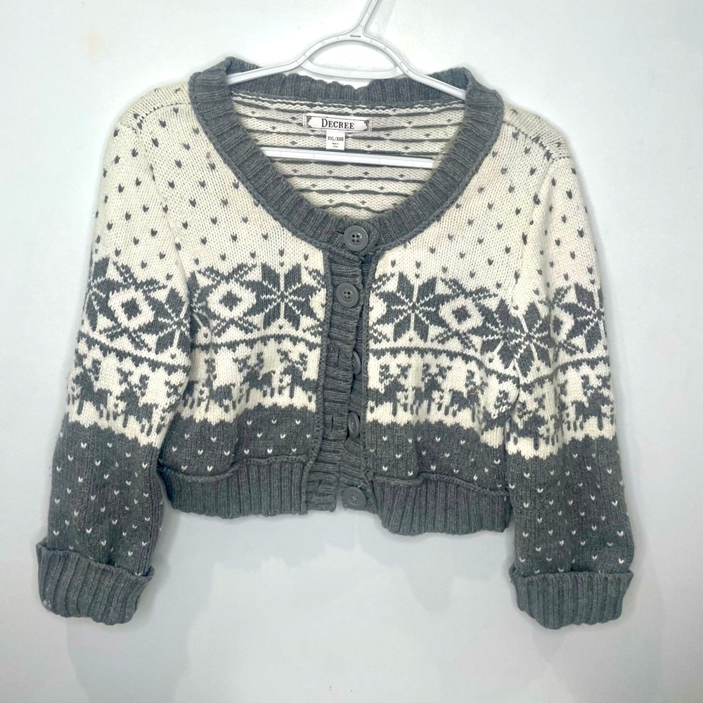 Ugly cute Christmas sweatshirt crop top